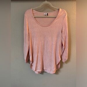 Anthropologie Akemi Kin Womens Roll Tab Sleeve Scoop neck pullover Sweater-Small